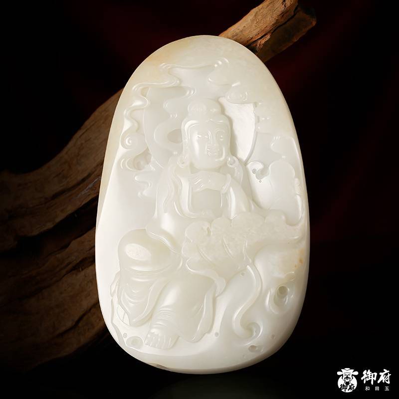 海派玉雕臻品｜御府和田玉新疆籽料观音名师孤品