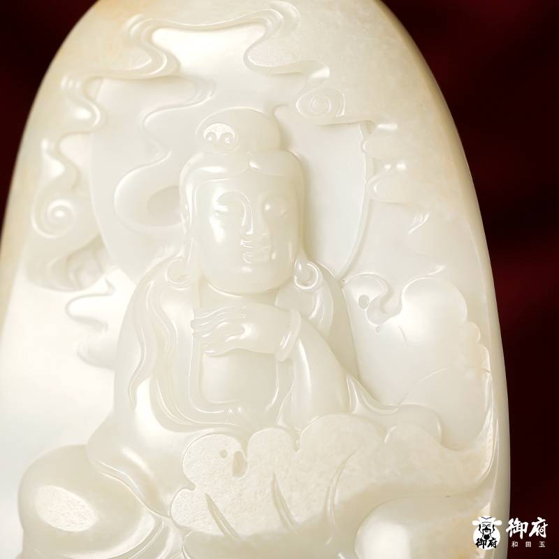 海派玉雕臻品｜御府和田玉新疆籽料观音名师孤品